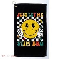 Just Let Me Stim Bro Groovy Autism Awareness Autism Boy Golf Towel thumb 0