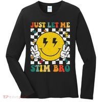 Just Let Me Stim Bro Groovy Autism Awareness Autism Boy Women's Long Sleeve Shirt thumb 0