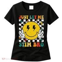 Just Let Me Stim Bro Groovy Autism Awareness Autism Boy Women's T-Shirt thumb 0