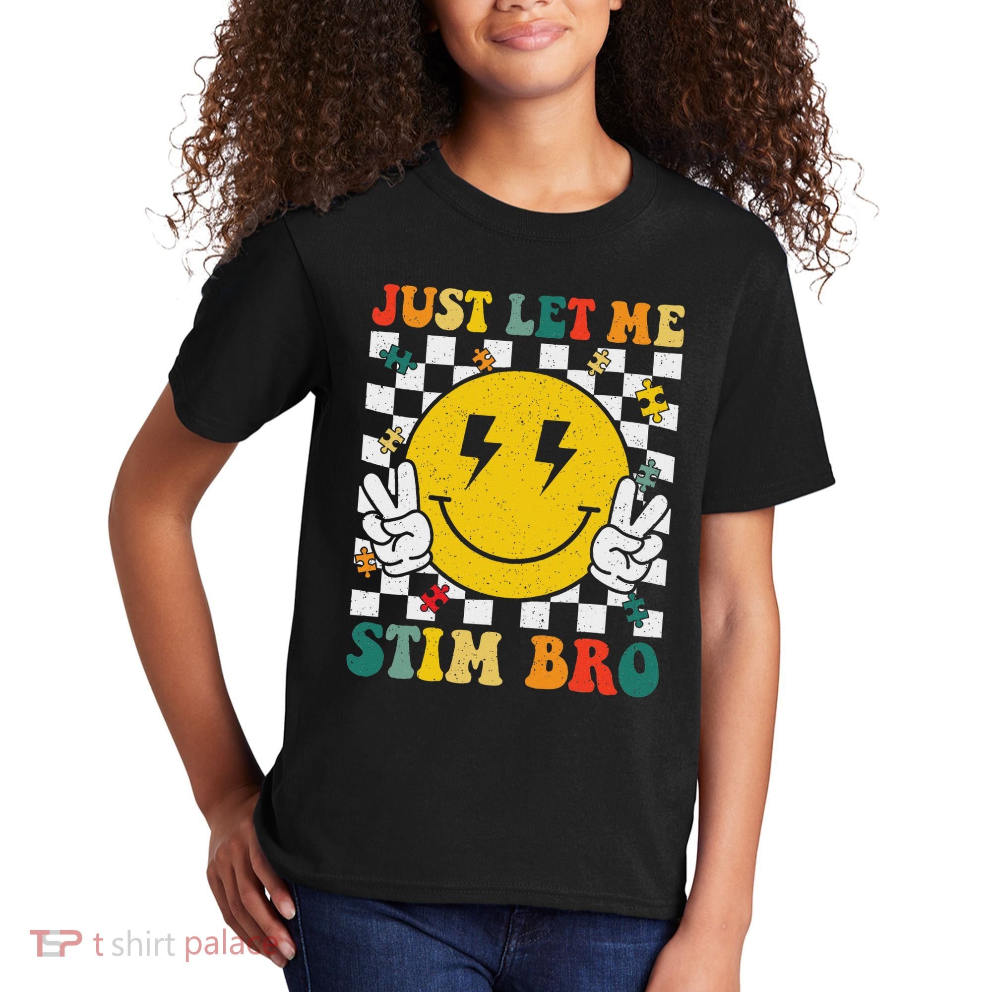 Just Let Me Stim Bro Groovy Autism Awareness Autism Boy Kids T-Shirt