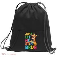 Just Let Me Stim Bro Autistic Giraffe Autism Awareness Sweatshirt Cinch Pack Bag thumb 0