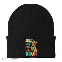 Just Let Me Stim Bro Autistic Giraffe Autism Awareness Beanie thumb 0