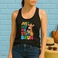 Just Let Me Stim Bro Autistic Giraffe Autism Awareness Women's Tank Top thumb 2