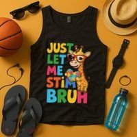 Just Let Me Stim Bro Autistic Giraffe Autism Awareness Tank Top thumb 4