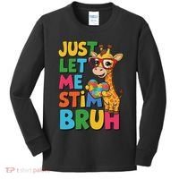 Just Let Me Stim Bro Autistic Giraffe Autism Awareness Kids Long Sleeve Shirt thumb 0