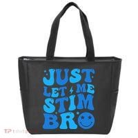 Just Let Me Stim Bro Smile Face Retro Tote Bag thumb 0