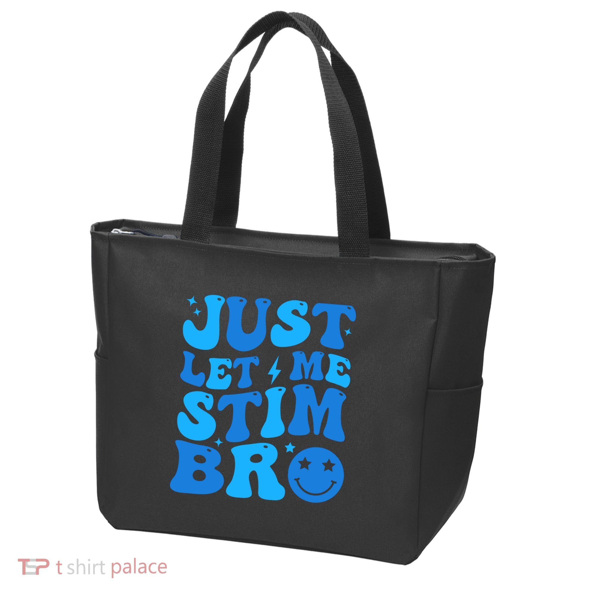 Just Let Me Stim Bro Smile Face Retro Tote Bag