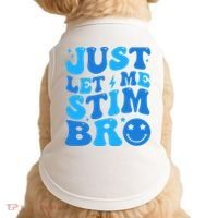 Just Let Me Stim Bro Smile Face Retro Doggie Tank thumb 0
