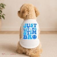 Just Let Me Stim Bro Smile Face Retro Doggie Tank thumb 2