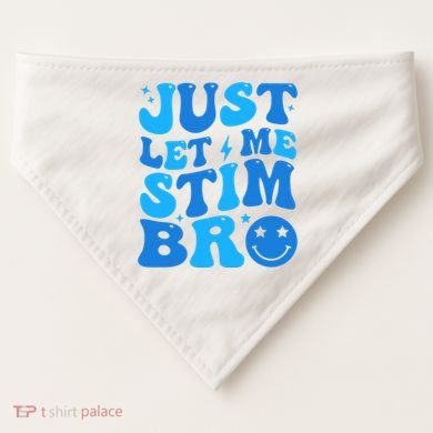 Just Let Me Stim Bro Smile Face Retro USA-Made Doggie Bandana