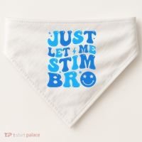 Just Let Me Stim Bro Smile Face Retro USA-Made Doggie Bandana thumb 0