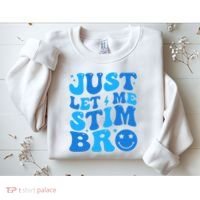 Just Let Me Stim Bro Smile Face Retro Sweatshirt thumb 2