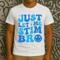 Just Let Me Stim Bro Smile Face Retro T-Shirt thumb 3