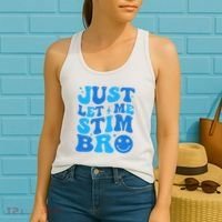 Just Let Me Stim Bro Smile Face Retro Women's Tank Top thumb 2