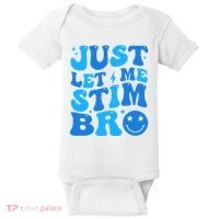 Just Let Me Stim Bro Smile Face Retro Baby Bodysuit thumb 0