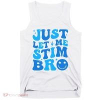 Just Let Me Stim Bro Smile Face Retro Tank Top thumb 0