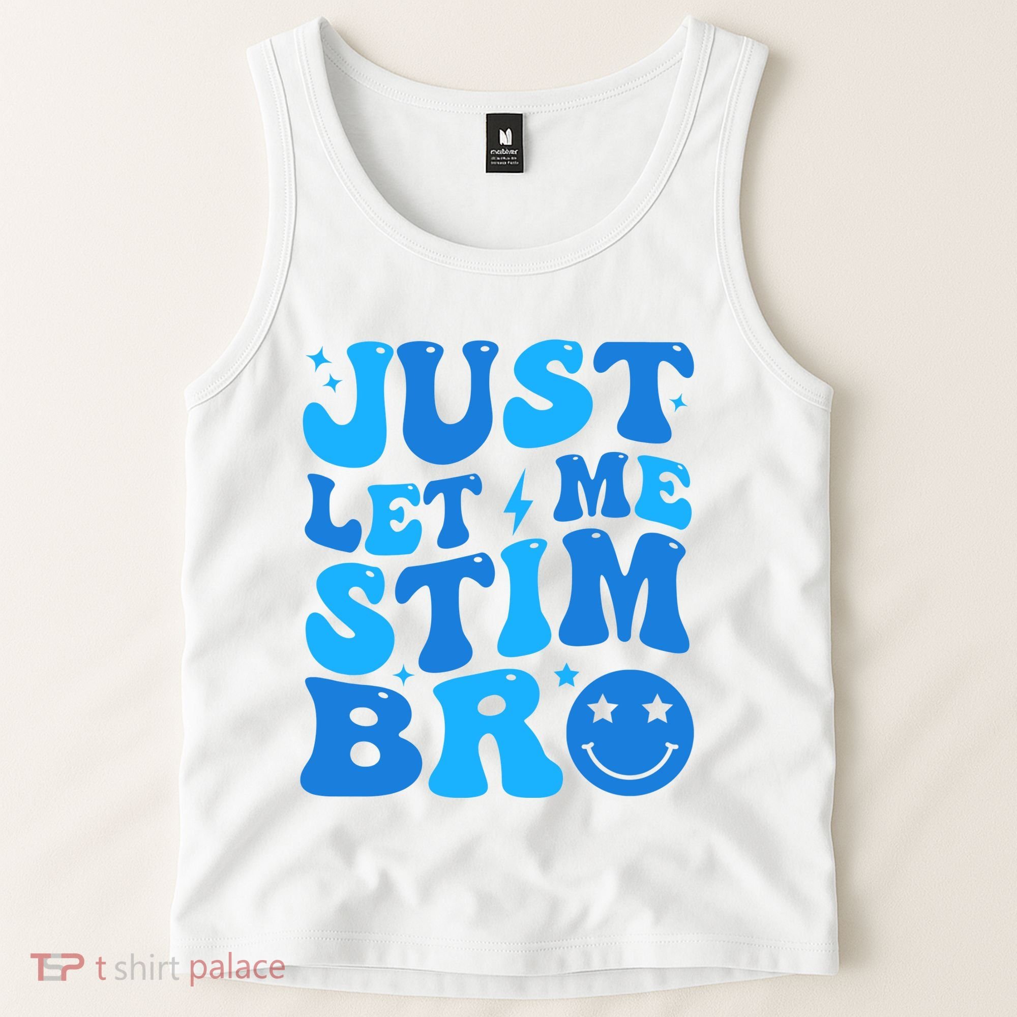Just Let Me Stim Bro Smile Face Retro Tank Top
