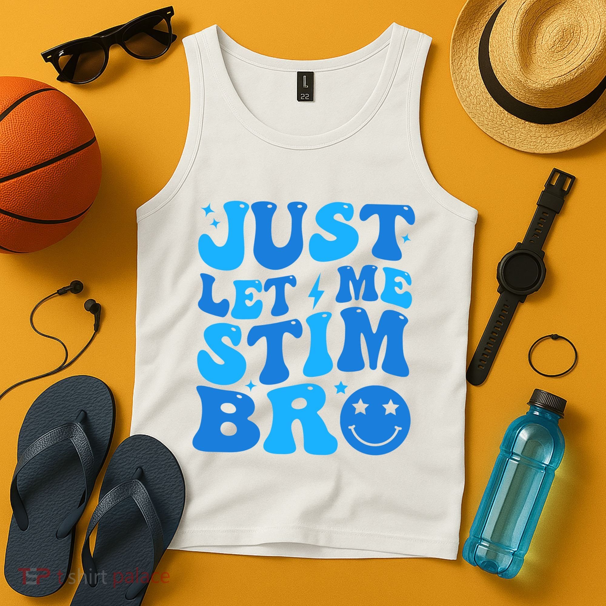 Just Let Me Stim Bro Smile Face Retro Tank Top