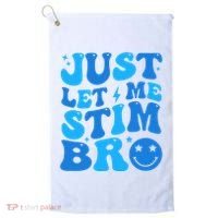 Just Let Me Stim Bro Smile Face Retro Golf Towel thumb 0