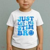 Just Let Me Stim Bro Smile Face Retro Toddler T-Shirt thumb 2