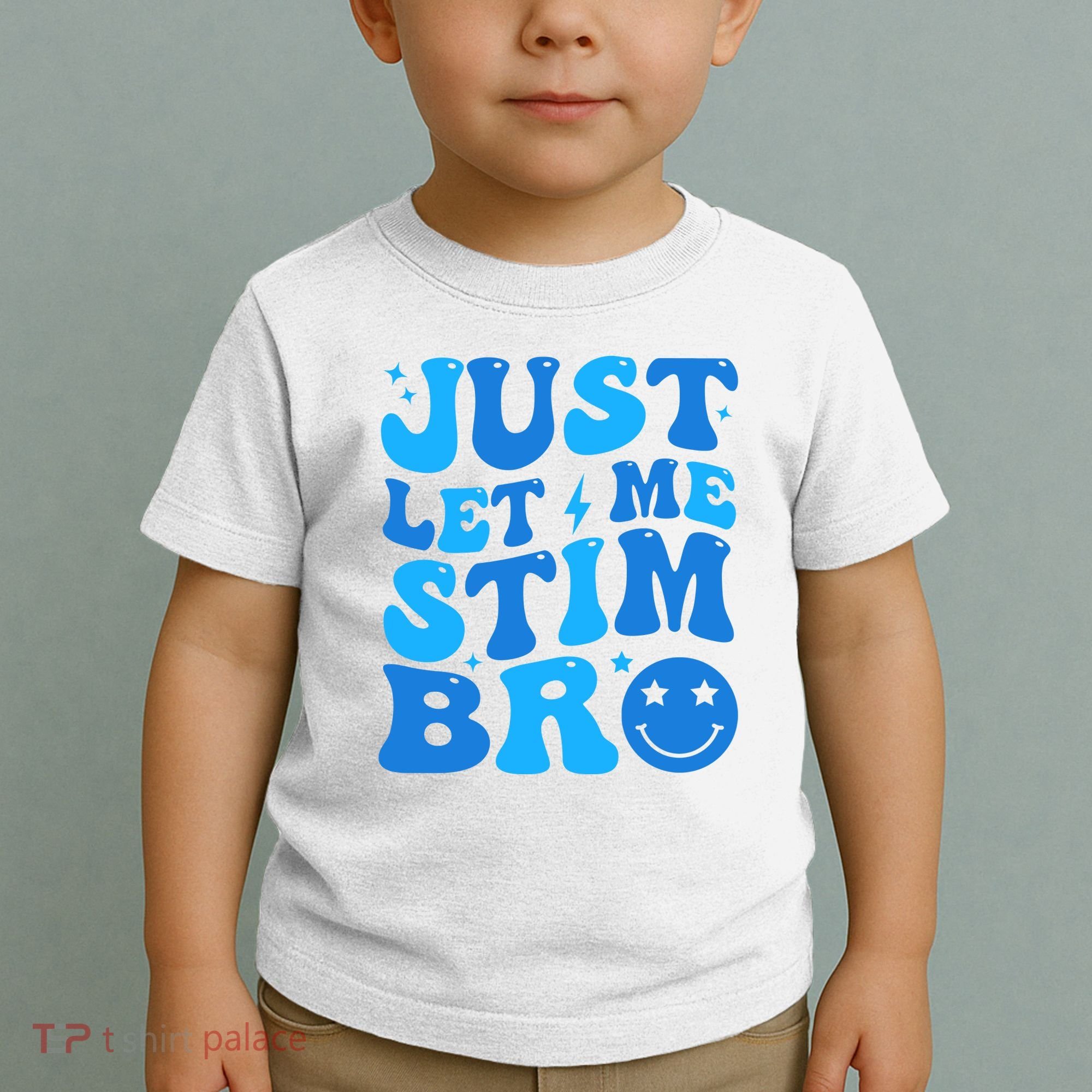 Just Let Me Stim Bro Smile Face Retro Toddler T-Shirt