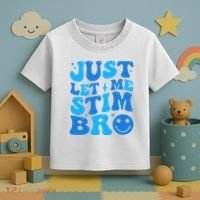 Just Let Me Stim Bro Smile Face Retro Toddler T-Shirt thumb 3