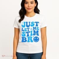 Just Let Me Stim Bro Smile Face Retro Women's T-Shirt thumb 4