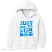 Just Let Me Stim Bro Smile Face Retro Kids Hoodie thumb 0