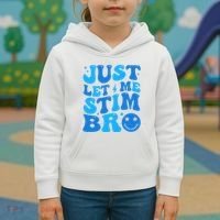 Just Let Me Stim Bro Smile Face Retro Kids Hoodie thumb 3