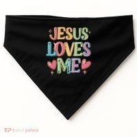 Jesus Loves Me! Christian Back To School USA-Made Doggie Bandana thumb 0