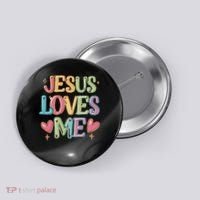 Jesus Loves Me! Christian Back To School Button thumb 0