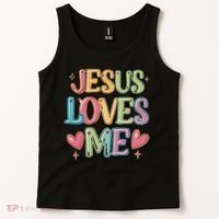 Jesus Loves Me! Christian Back To School Tank Top thumb 2