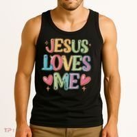 Jesus Loves Me! Christian Back To School Tank Top thumb 3
