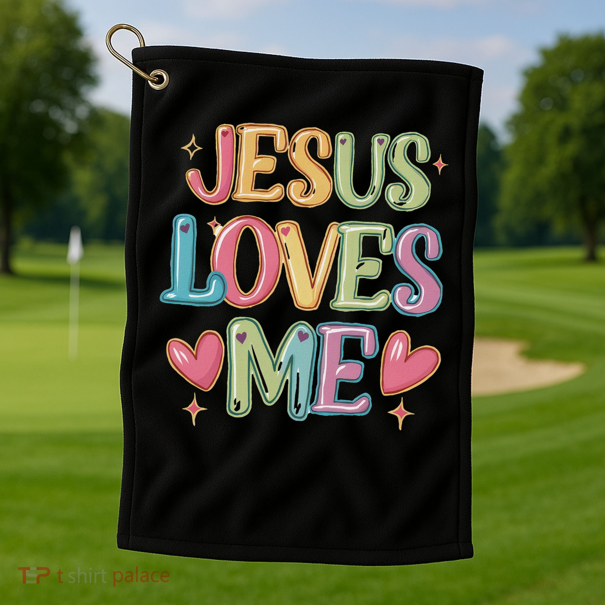 Jesus Loves Me! Christian Back To School Golf Towel