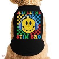 Just Let Me Stim Bro Smile Face Autism Doggie Tank thumb 0