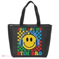 Just Let Me Stim Bro Smile Face Autism Tote Bag thumb 0
