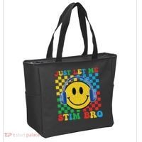 Just Let Me Stim Bro Smile Face Autism Tote Bag thumb 2