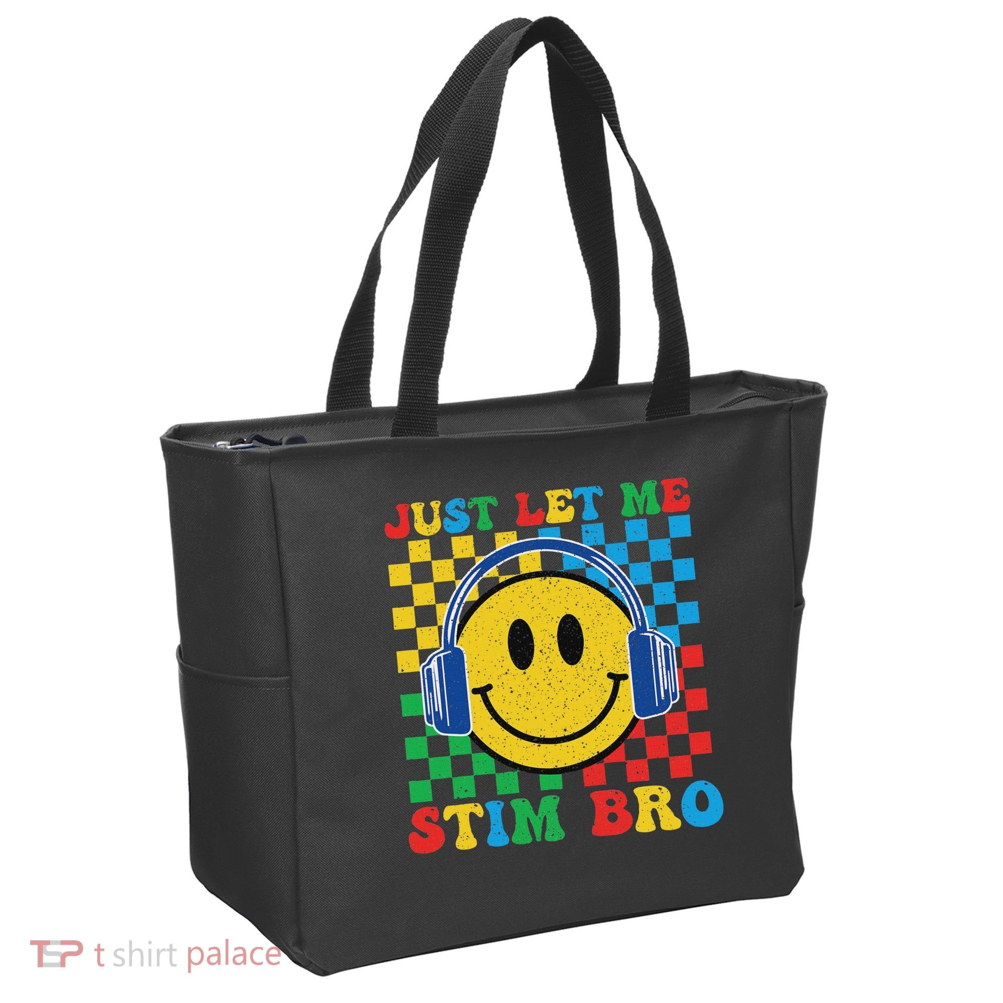 Just Let Me Stim Bro Smile Face Autism Tote Bag