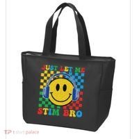 Just Let Me Stim Bro Smile Face Autism Tote Bag thumb 3