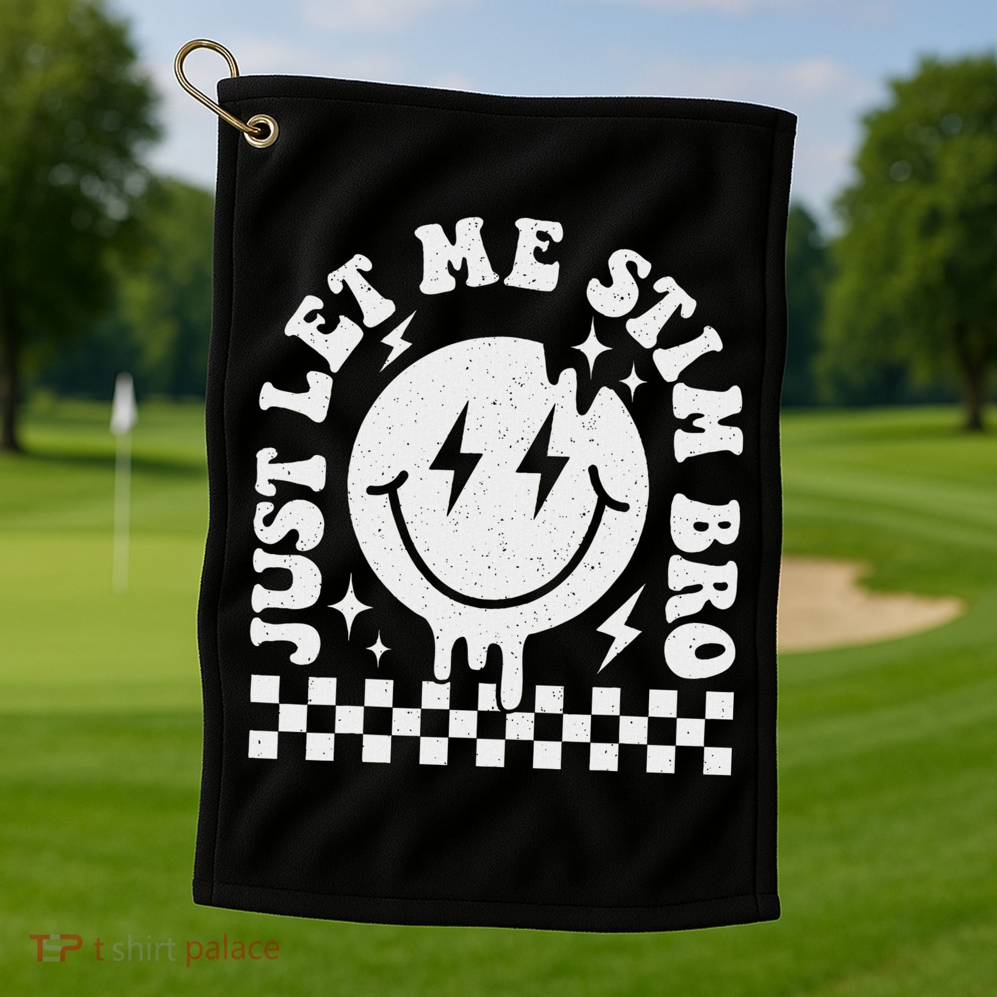 Just Let Me Stim Bro Groovy Autism Awareness Golf Towel