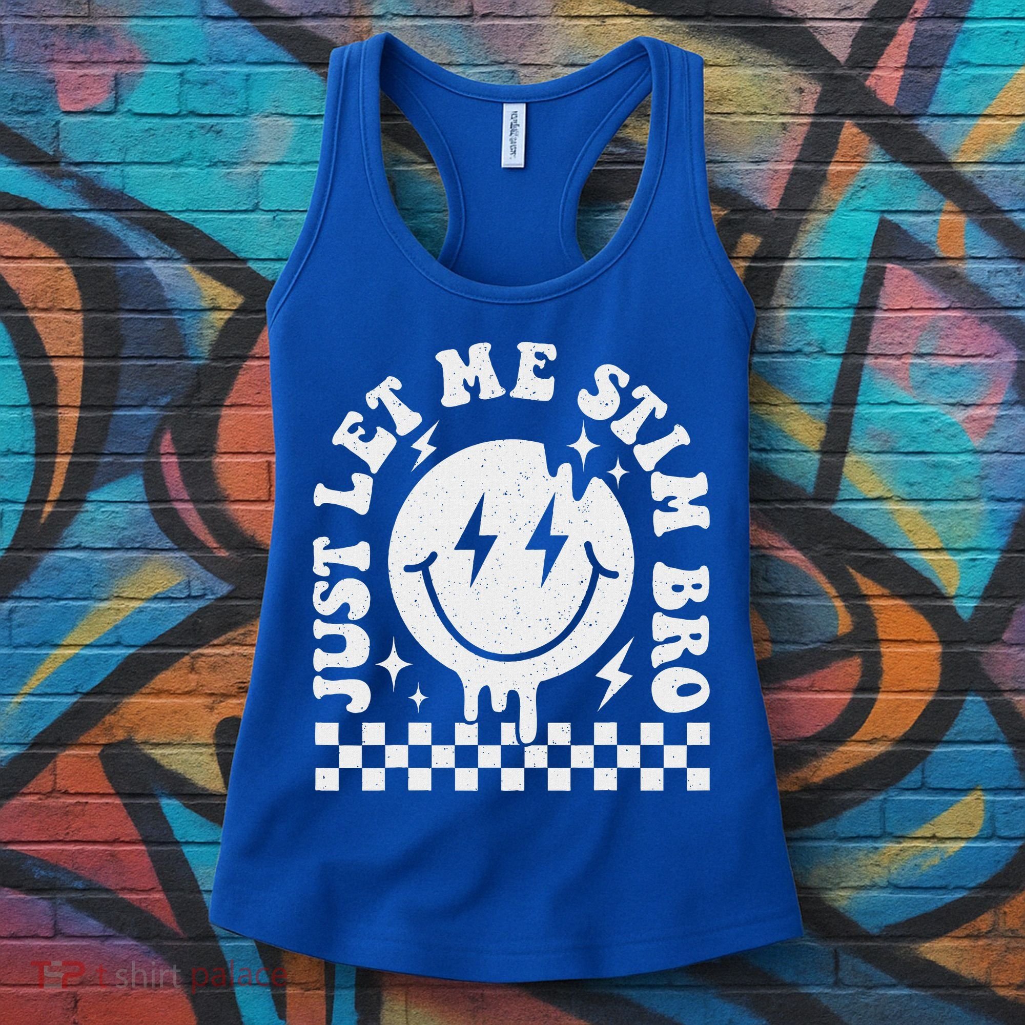 Just Let Me Stim Bro Groovy Autism Awareness Women's Tank Top