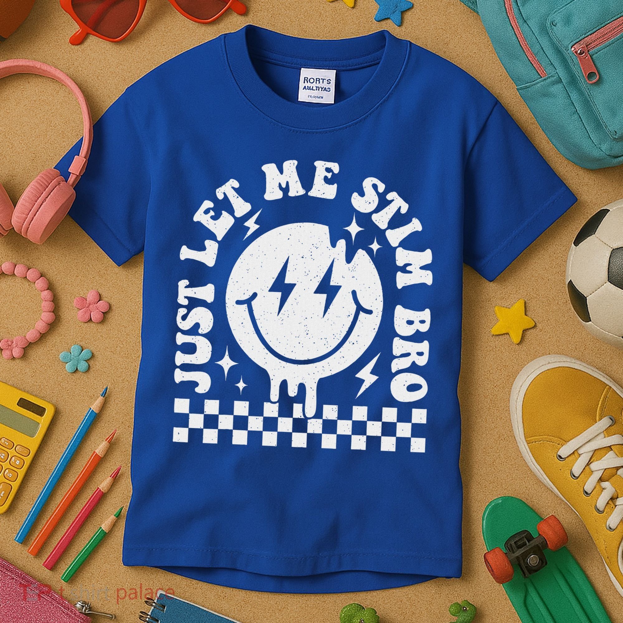 Just Let Me Stim Bro Groovy Autism Awareness Kids T-Shirt