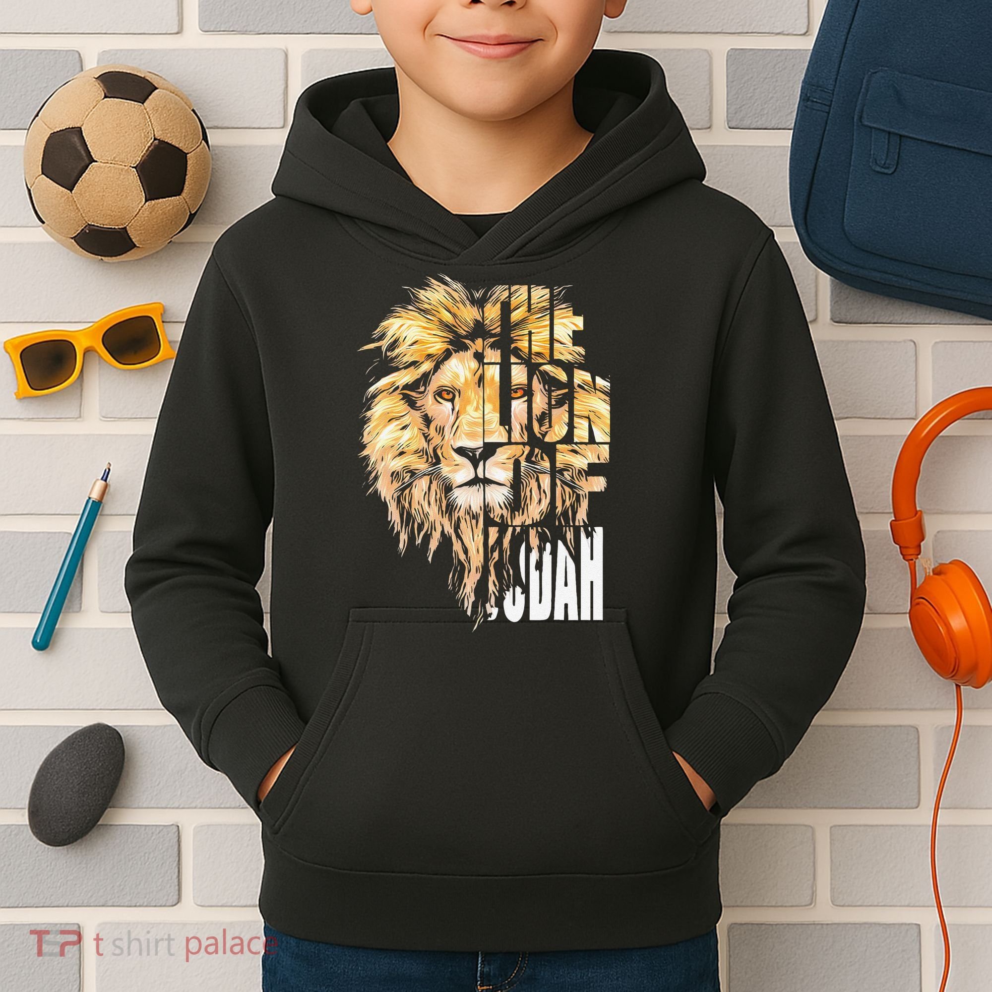 Jesus Lion Of Judah Kids Hoodie
