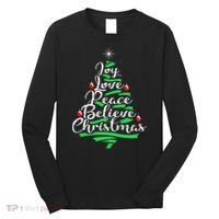 Joy Love Peace Believe Christmas Shirt Long Sleeve Shirt thumb 0