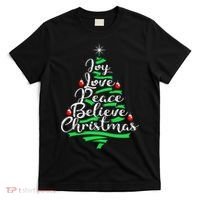 Joy Love Peace Believe Christmas Shirt T-Shirt thumb 0