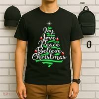 Joy Love Peace Believe Christmas Shirt T-Shirt thumb 6