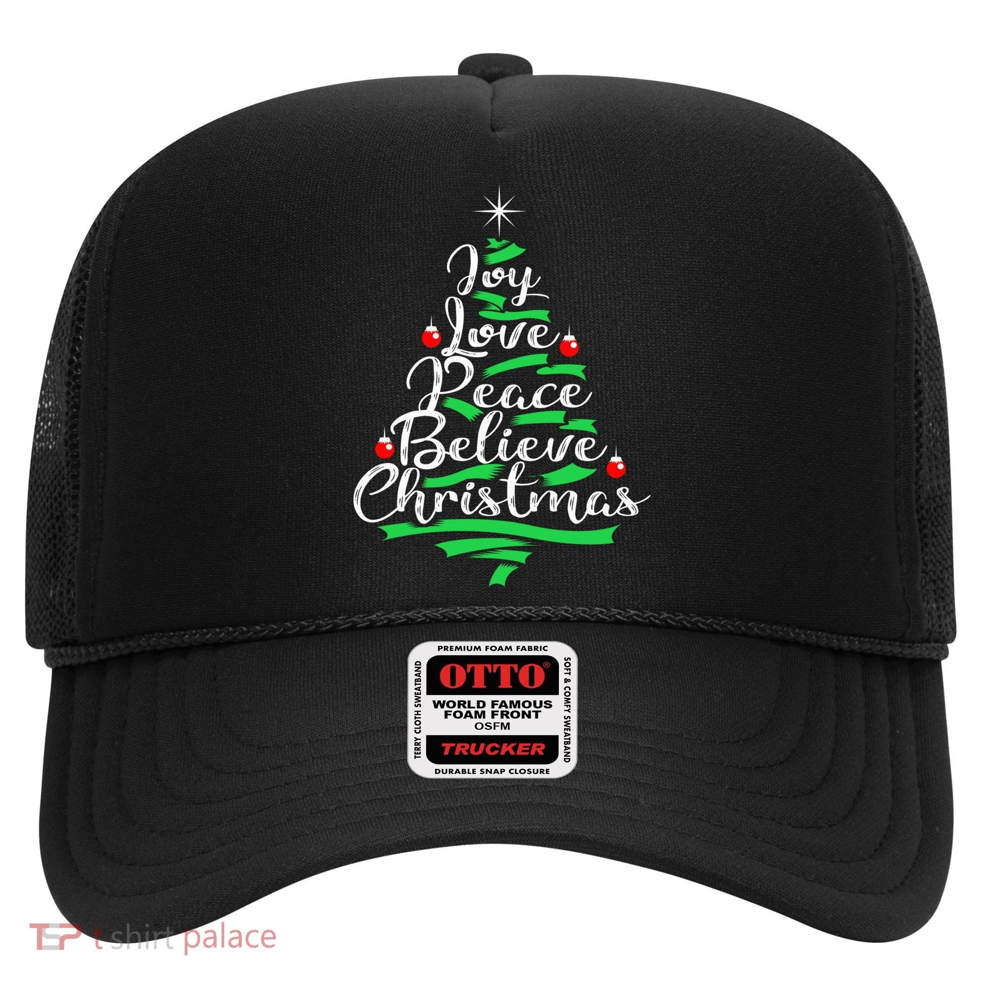 Joy Love Peace Believe Christmas Shirt Hat
