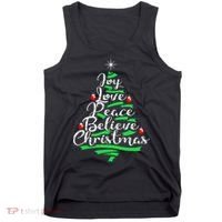 Joy Love Peace Believe Christmas Shirt Tank Top thumb 0