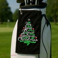 Joy Love Peace Believe Christmas Shirt Golf Towel thumb 2