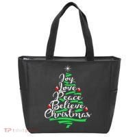 Joy Love Peace Believe Christmas Shirt Tote Bag thumb 0